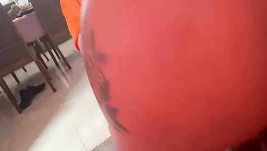Stepdaughter milks her stepfather before leaving for work