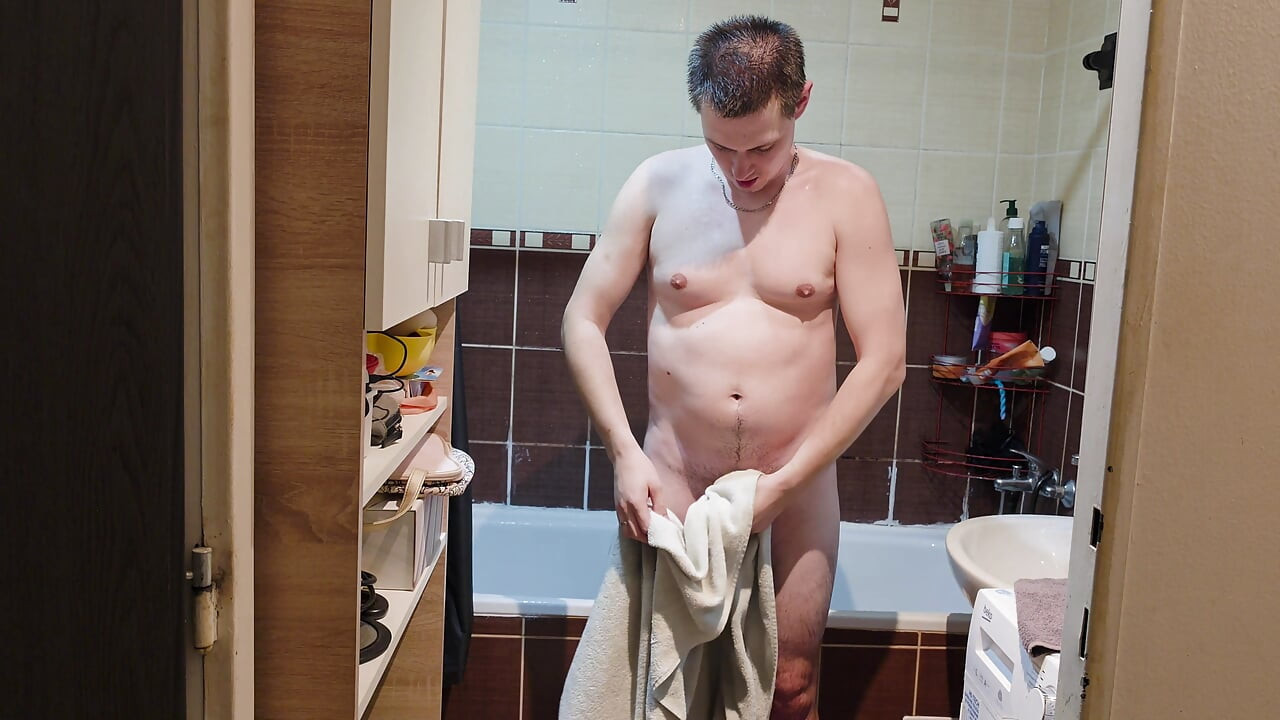 Cute Guy Takes a Quick Shower to Start His Day Fresh