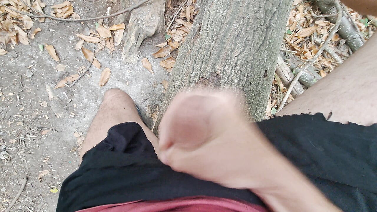 Public exposure of my big cock in a parking lot and the woods
