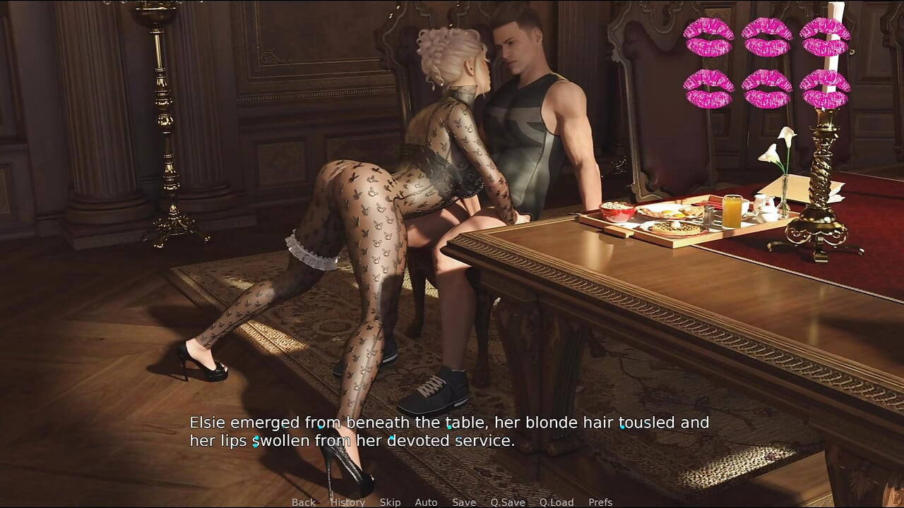 Servitoarea devotată ia muie sub masă în timpul micului dejun - joc Milfylicious