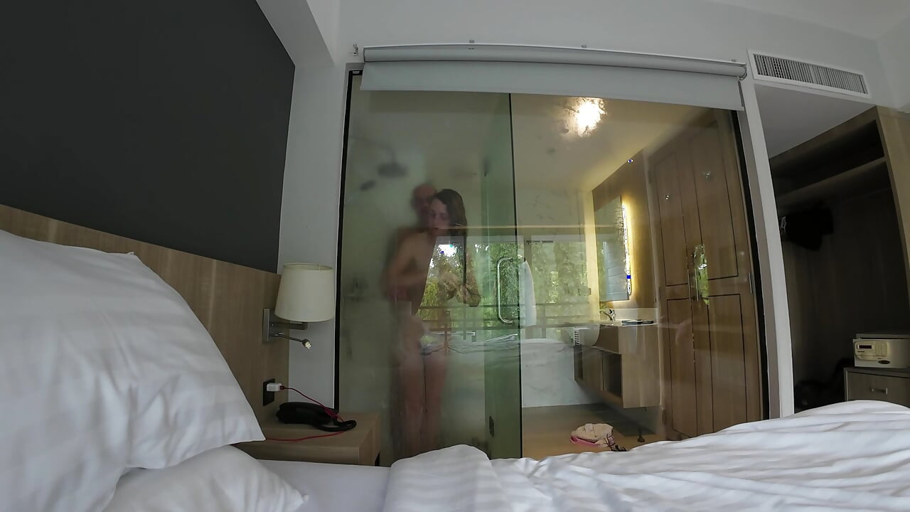 He Teasing Me with His Big Cock While I Shower