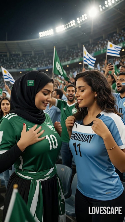 Saudi vs Uruguay Nasty Makeout Tie (AI)