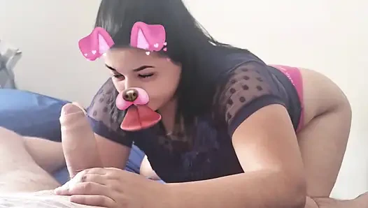 Mengisap kontol dengan filter snap