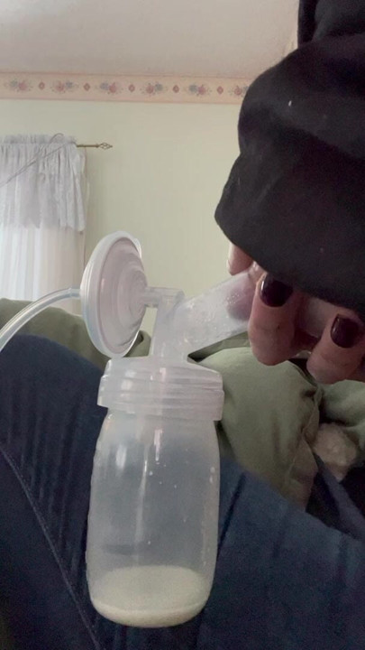 Pumping breast milk before work.