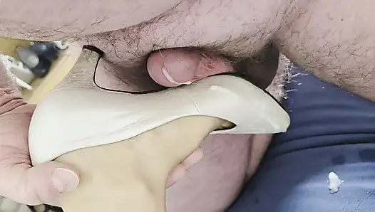 White Shell Secretary Heels 36