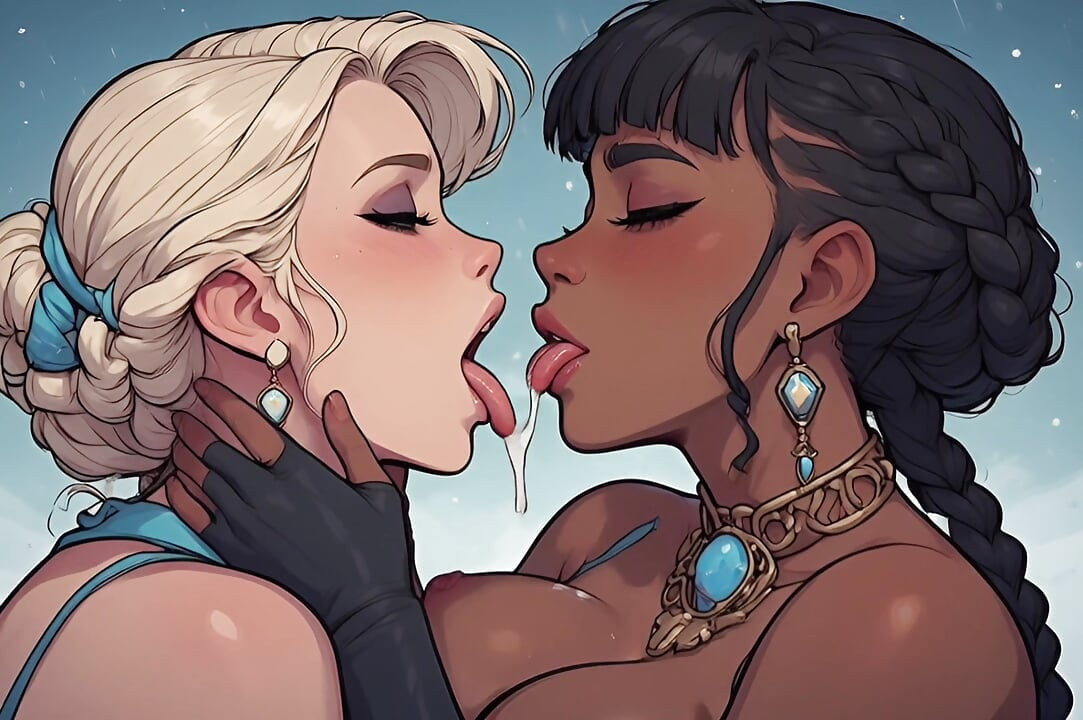 Wunderschöne Afro-Frauen in der Kälte des Winters Teil 2, Hentai, künstliche Intelligenz, Animation, unzensiert