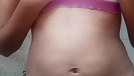 Desi Girl Pressing Her Boobs In Bathroom Viral Video