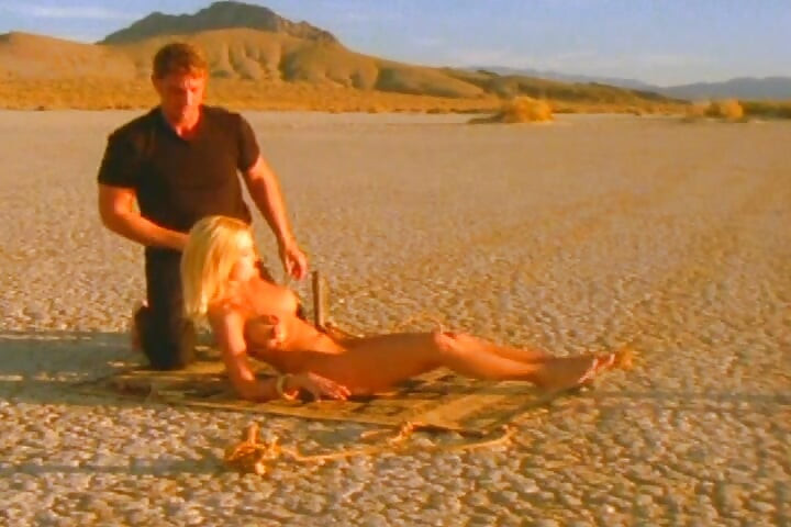 Piss Drenched Blonde Babe Kneeling for Desert Golden Shower