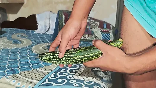 Boy put cucumber inside ass - Cucumber sex