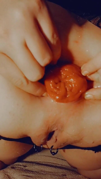 Thrilling moment from "SklavinS plays for her master with her ass and piss hole"