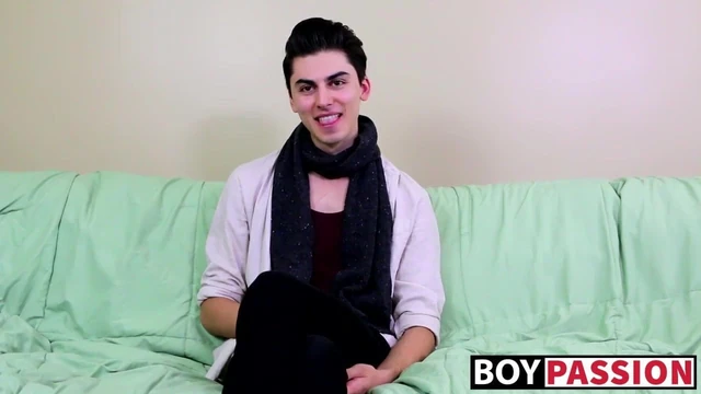 Horny twink Alex Ria stuffs a huge dildo up his tight ass