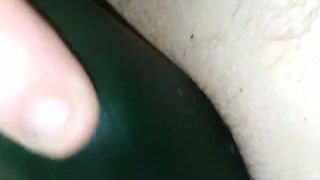 Cucumber anal in Slow Mo