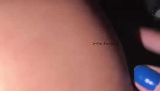 Hot young girl. Under the sheets, she wets her panties with orgasm.