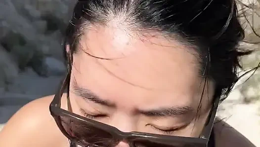 OUTDOOR blowjob while hiking in the desert - AMATEUR WMAF - Cum in Mouth PUBLIC BJ Swallow