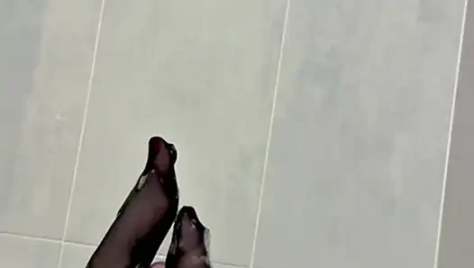 Stepmom Takes A Bath in Stockings and Sexy Lingerie, Wet Big Ass