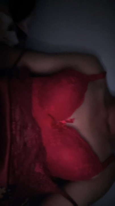 Boy wearing bra nighty and fishnet