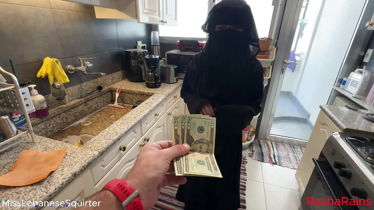 Lebanese Maid accepts extra pay for extra hot and wet services..