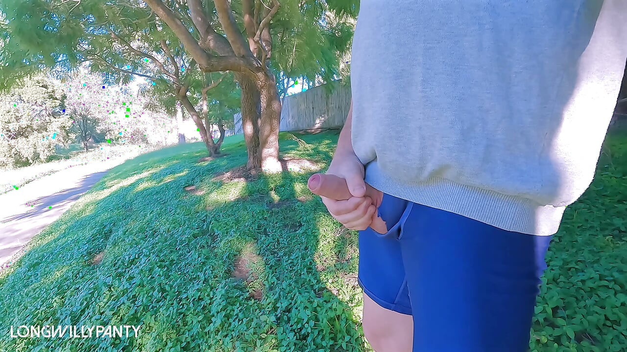 Straight uncut cock walks around with it exposed in public