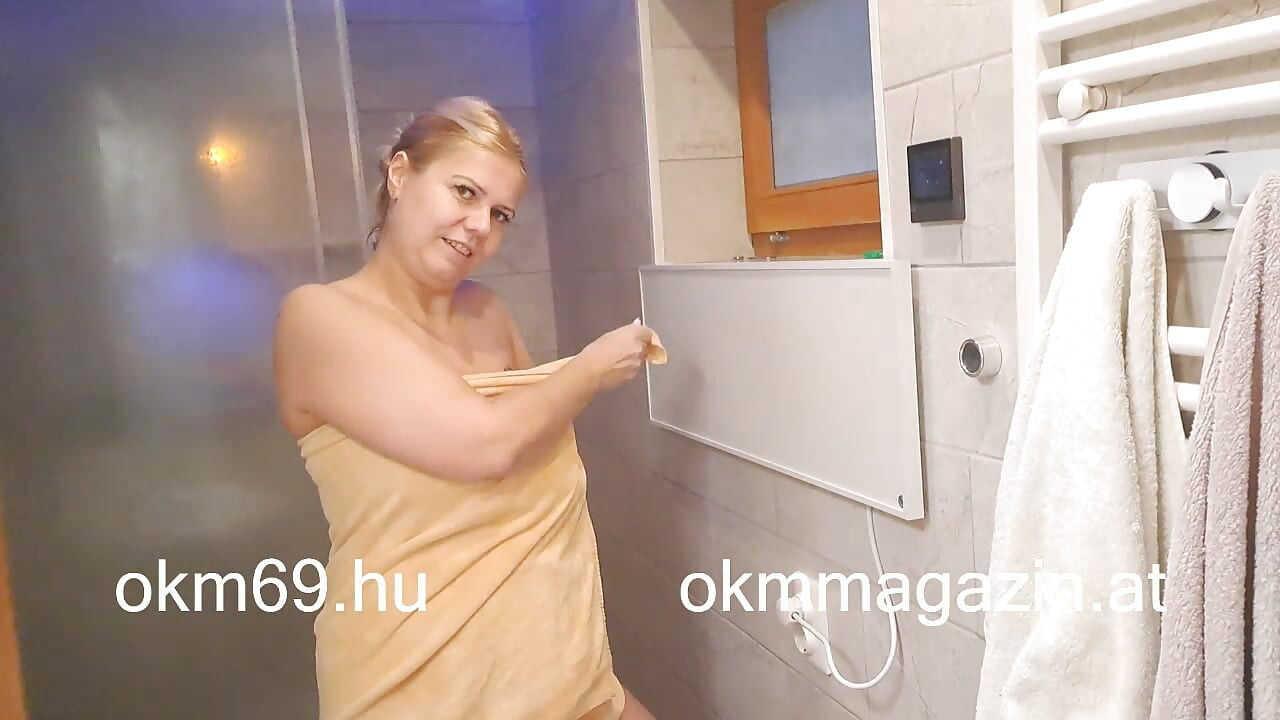 Vicky Wilfing masturbates in the shower.