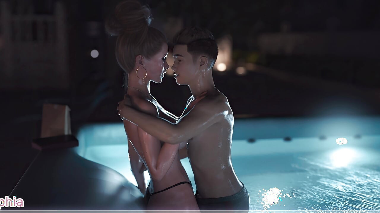 A Wife and Stepmother Real Fucking Sucking Her Boobs in Jacuzzi