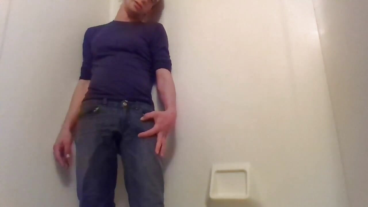 Cute Transgirl Pissing Jeans Intentionally for First Time; Fully Clothed