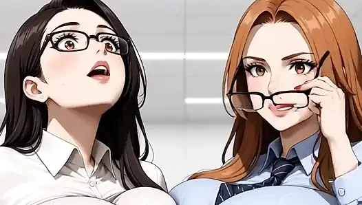 Funny Huge Boobs Office, Ai Animation