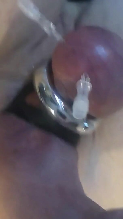 saline injection penis and needles through balls in bdsm cbt games | Clip 1