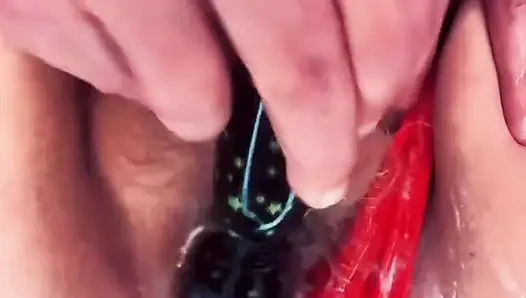 Wet Red Pantie Play