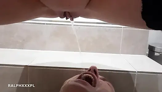Piss in mouth compilation His tongue is my toilet paper after I pee in his mouth