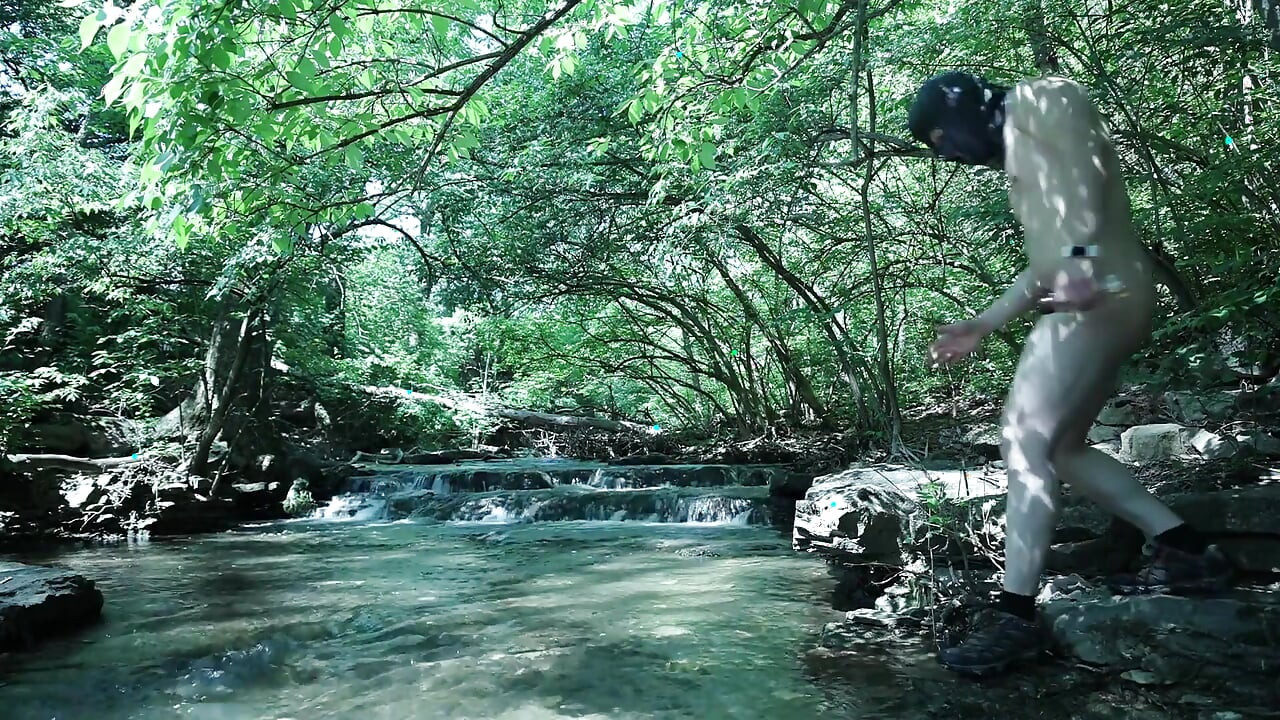 Flexing by the Waterfall, Trying to Sneak a Little Private Moment