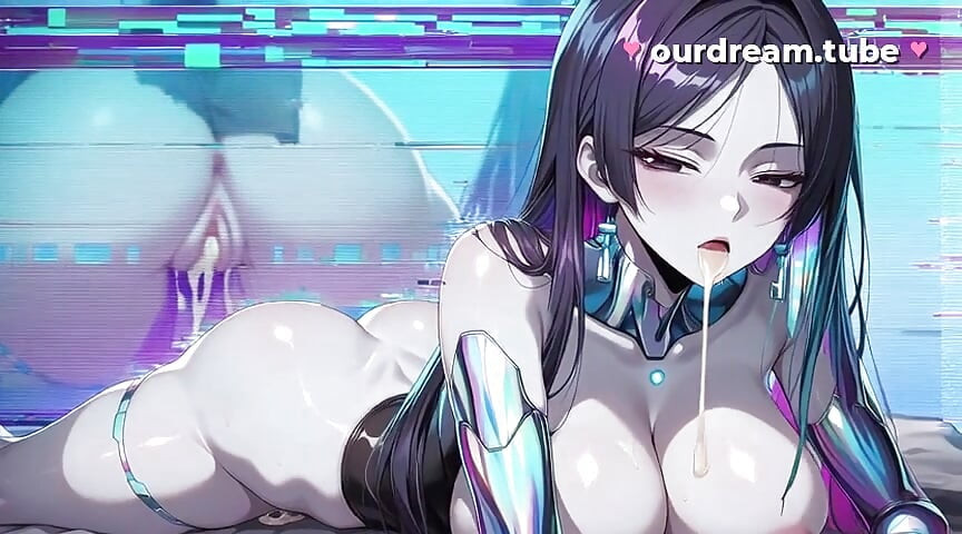 Android 女孩在她们的宇宙闪烁时做爱