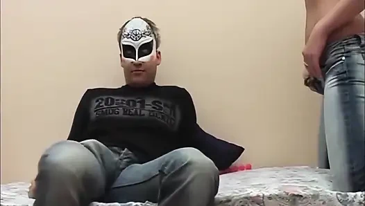 Young Masked Couple Having Amateur Sex