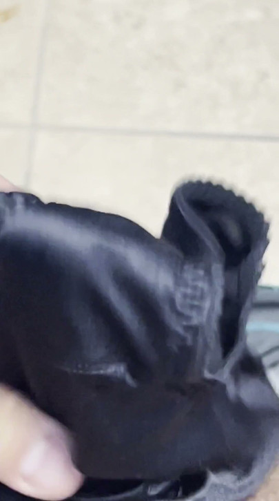 Jerking off in my mother in laws pissy black pantys | Clip 1