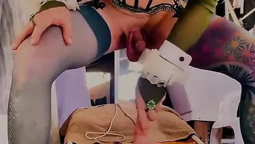 Seksi shemale dışarıda kendimi seviştiriyor, dildo sevişiyor, shemale, hızlı boşalma