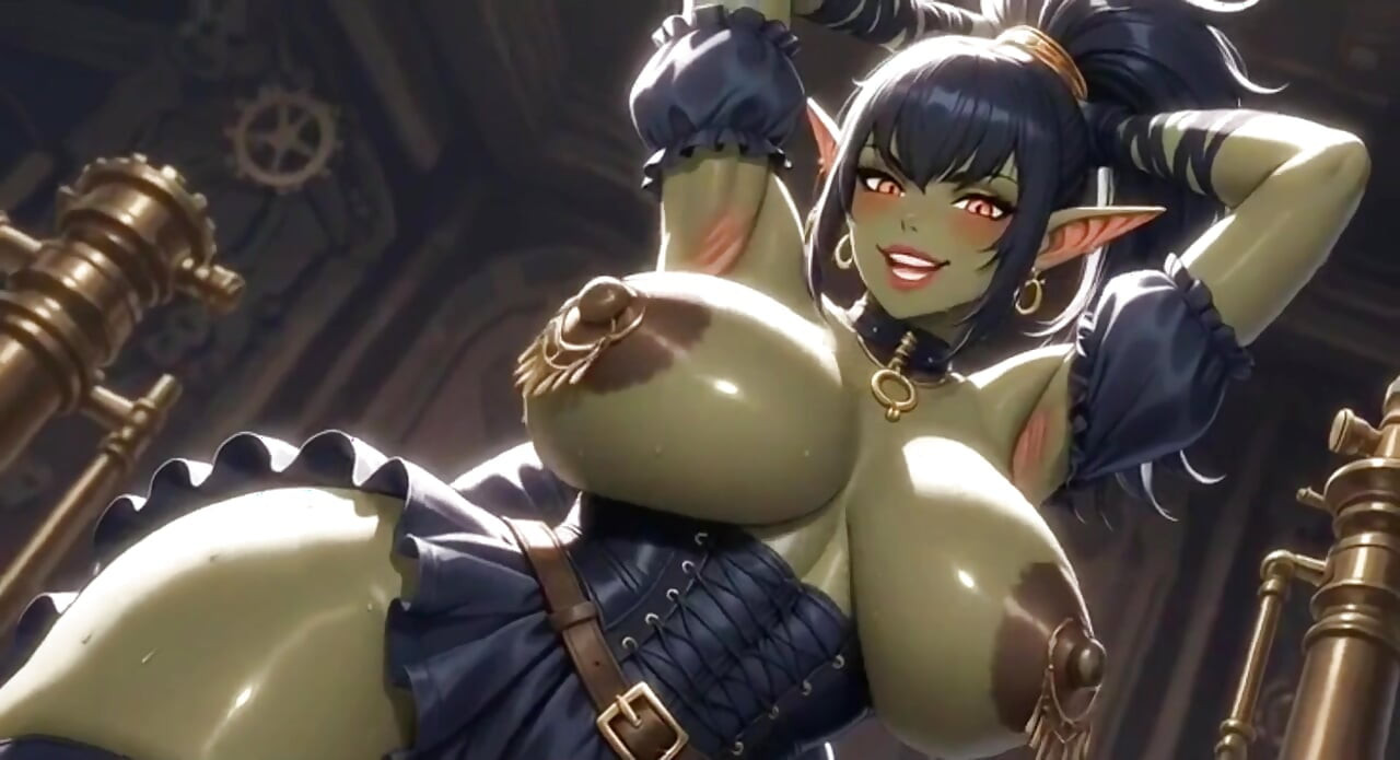 Anime Lovely Cute Orc Boobs, Ai Animation