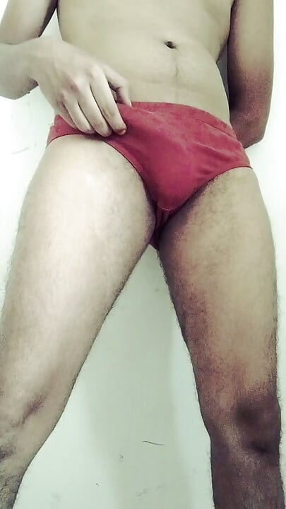 7inchesind Wearing step sis panty and Jerking his big dick