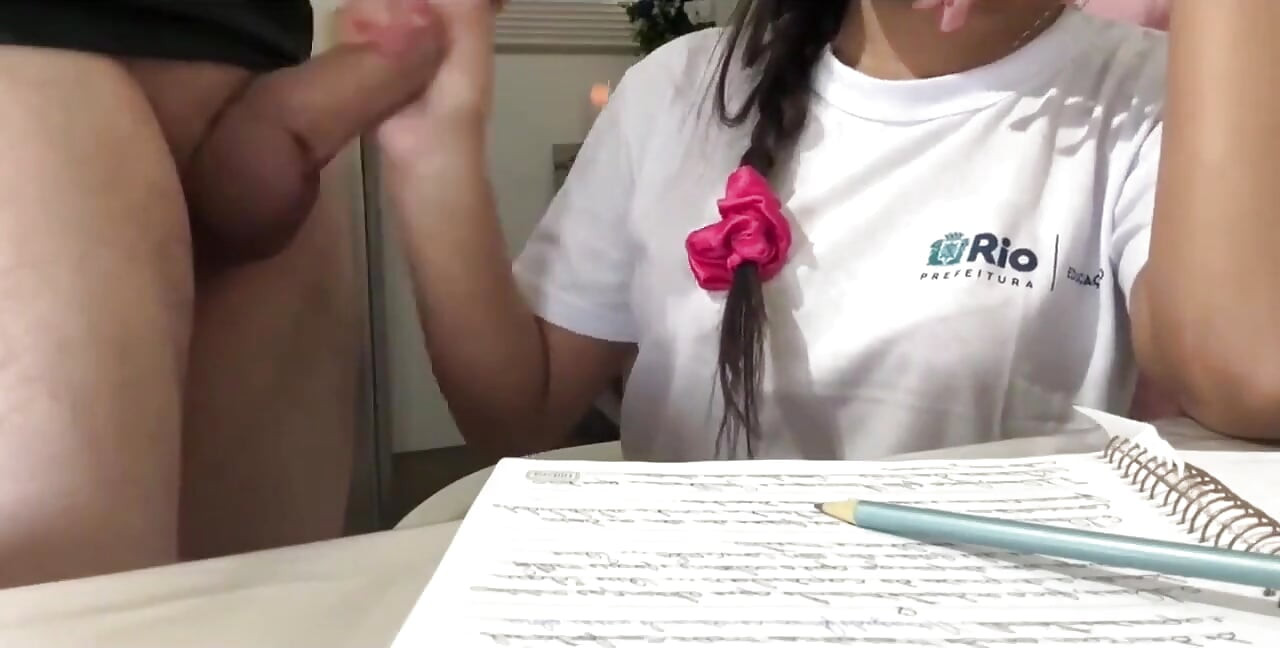 Student From Rio Sucking off Her Private Teacher at His House, Student Giving Lessons on How to Suck Cock