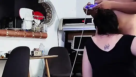 Playing Video Games the Mature Woman Gets to Fuck and Have Hard Sex in Four Saggy and Huge Tits