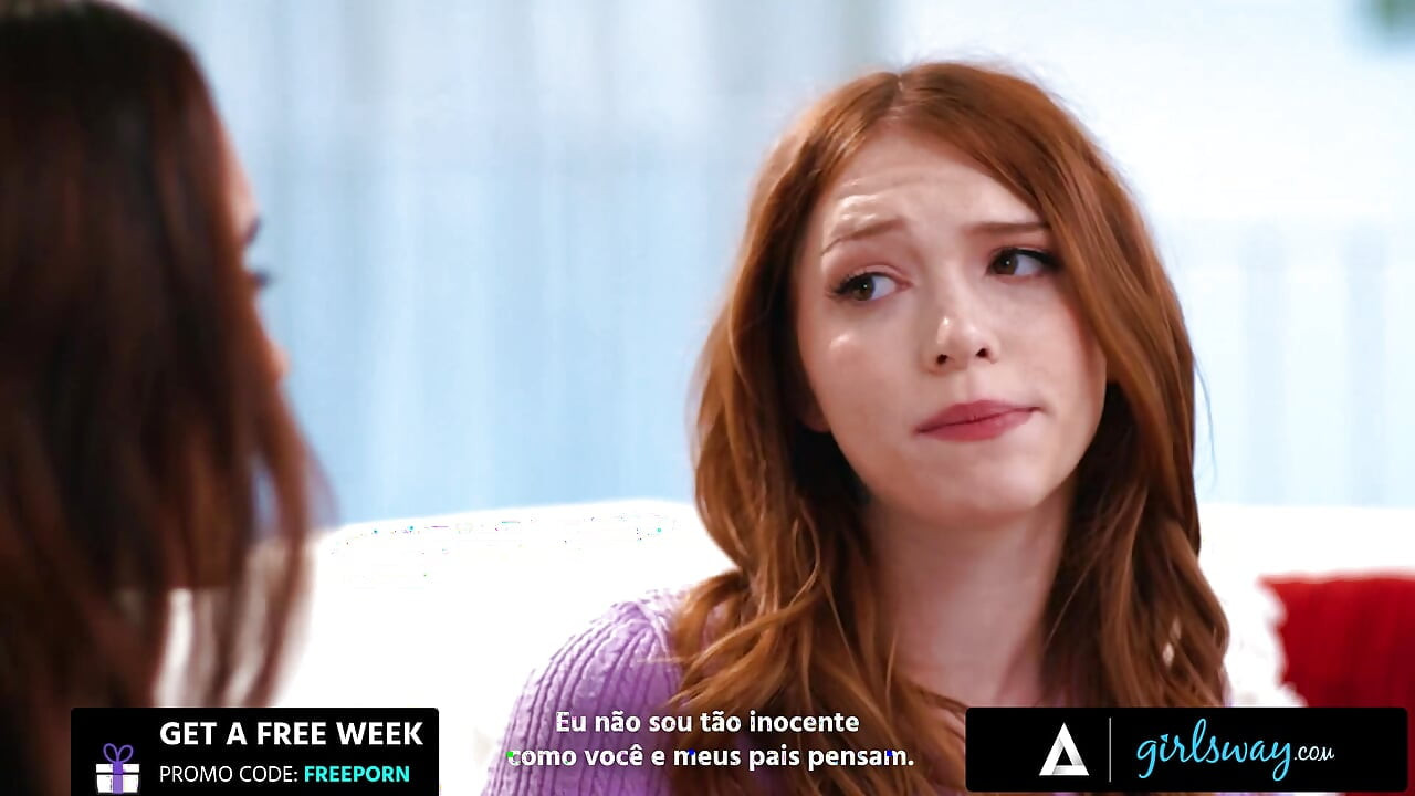 GIRLSWAY - Petite Redhead Myra Moans Seduces Busty Neighbor MILF Chloe Amour - PORTUGUESE SUBTITLES