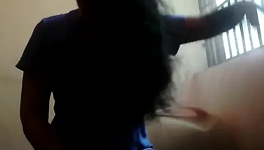Natural Big Hair and Boobs Indian Girl First Ever Best Amateur Homemade Des