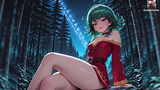 Атмосферный нежный минет в лесу Tatsumaki, анальный секс Onepunchman