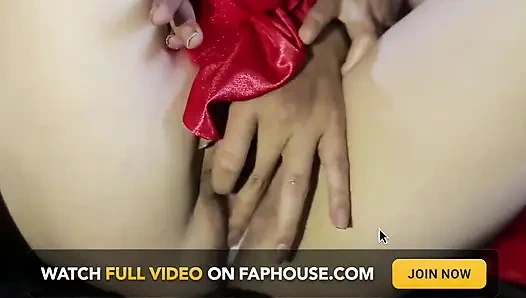 Indonesian Porn: Fucking Until Wet, Then Fucked Seriously, Wearing a Red Satin Dress