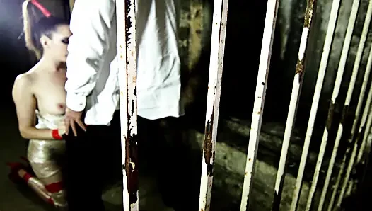 Nasty French bitch in nylon gets drilled in the dungeon