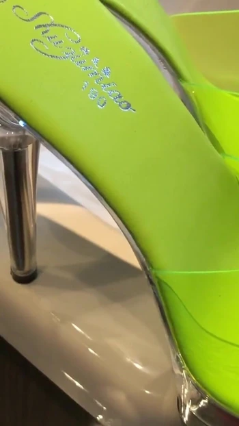 Thrilling moment from "High Heels Paradise and Cum on Green Mules"