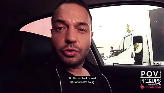 German Blonde Babe drives Naked Through the City + Public Fuck