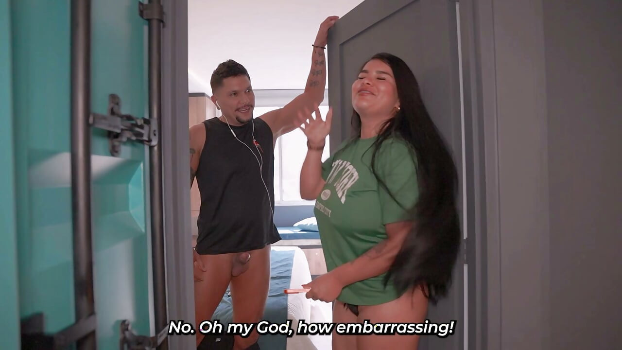 Big-breasted woman catches her best friend's boyfriend masturbating
