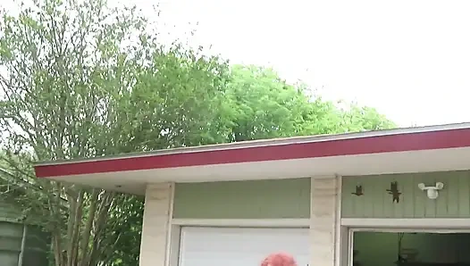 Sexy Mature bbw redhead  Nurse Vicki washes her car!