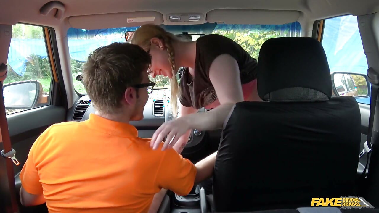 Fake Driving School - Naughty Student Satine Spark Blows Instructor for Passed Driving Test