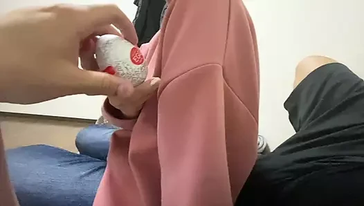 She made my very thick penis cum with her toys.