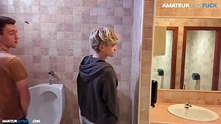 Agf014:: a Naughty Couple Sneaks off to Have Some Dirty Fun in a Public Restroom.